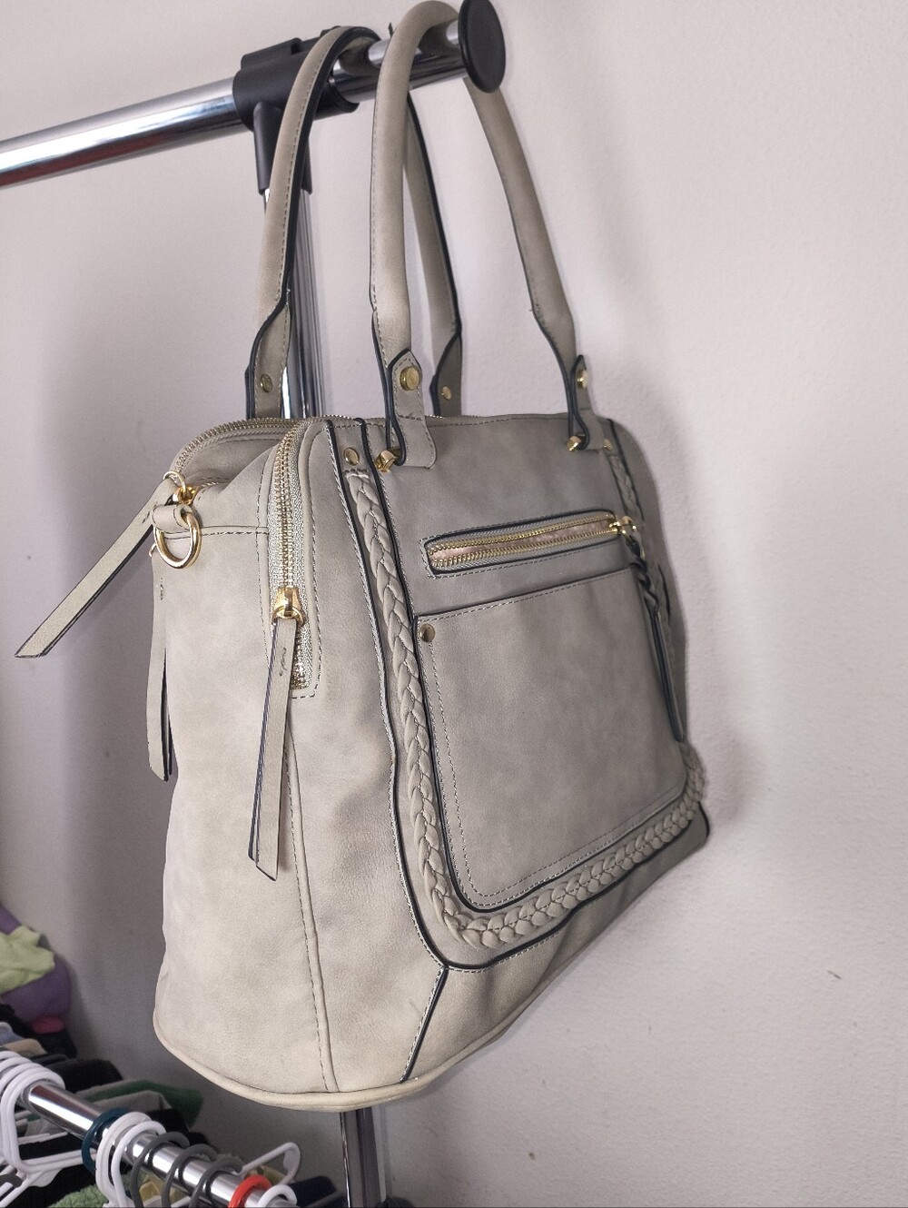 Grey Shoulder Tote Bag